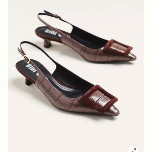 NWT in box Anthro Brown Slingback Heels